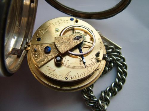 fig 2. 1890 George Aaronson fusee pocket watch & chain