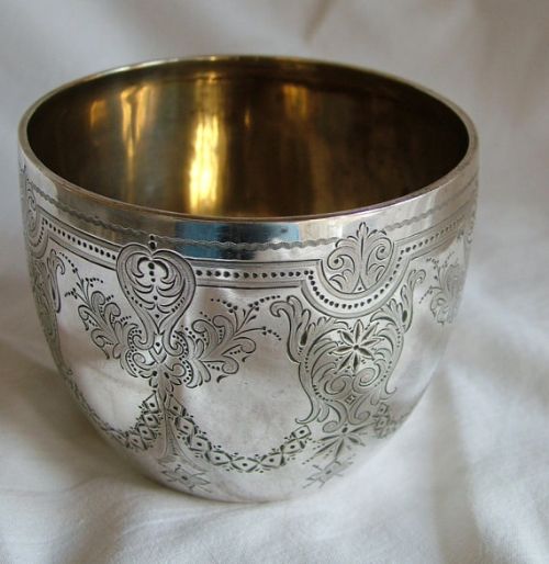 Antique English Silver Tumbler, 1883, W Hutton