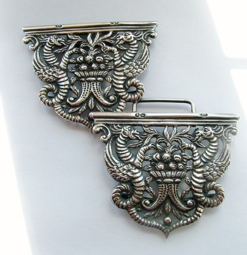 Antique English Silver Nurses Buckle, 1889