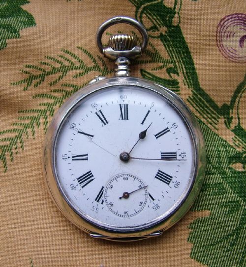 Antique .800 Silver Stem Winding Pocket Watch