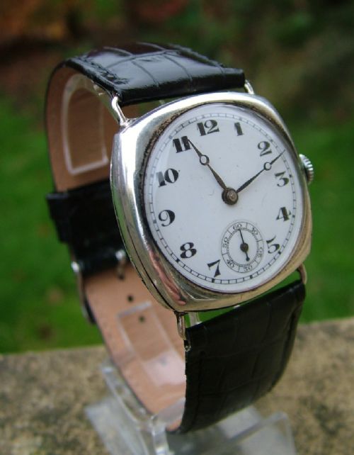 fig 1. Gents 1921 silver Fleurier wrist watch