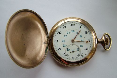 Antique G Thommen Revue Full Hunter Pocket Watch