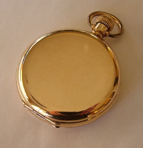 fig 1. Vintage 1920s gold plated Limit full hunter pocket watch