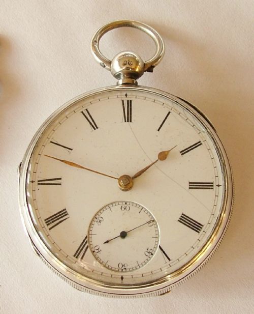fig 1. Antique 1900 silver fusee pocket watch R.Stewart Glasgow