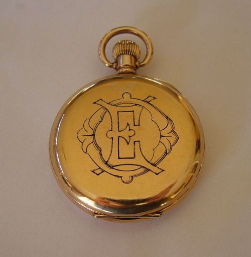 fig 1. Vintage 1920s Ingomar gold plated pocket watch