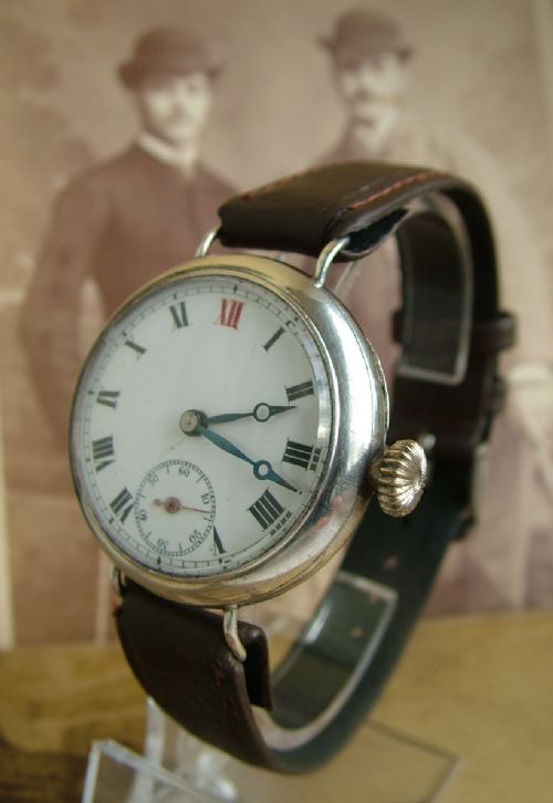 Gents Silver Trench Watch, Ww1, 1914