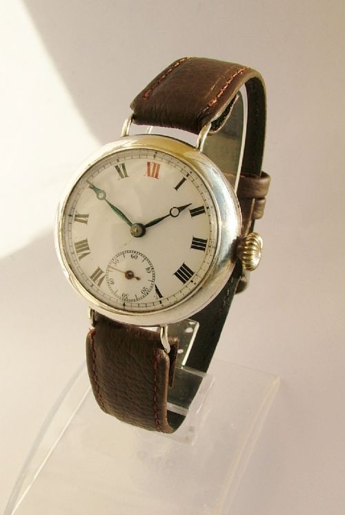 fig 1. Gents silver trench watch, WW1, 1914