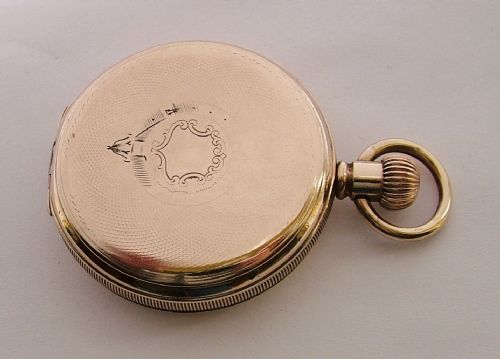 fig 2. Vintage 1920s gold plated Sun Dial full hunter pocket watch