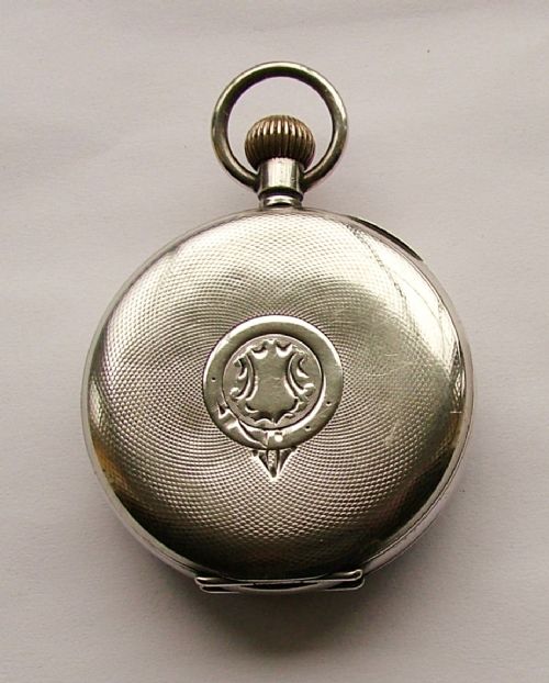 fig 2. Antique 1918 silver Swiss stem winding pocket watch