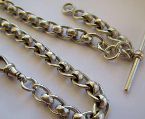 Antique Silver Pocket Watch Chain, 1904