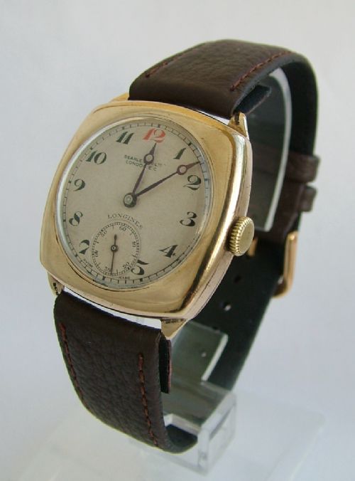 fig 1. Gents 9ct gold Longines wrist watch, 1936