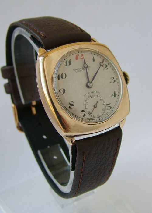 fig 2. Gents 9ct gold Longines wrist watch, 1936