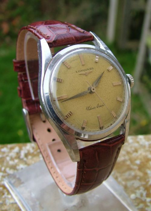 fig 1. Gents Longines Silver Arrow wrist watch, 1957