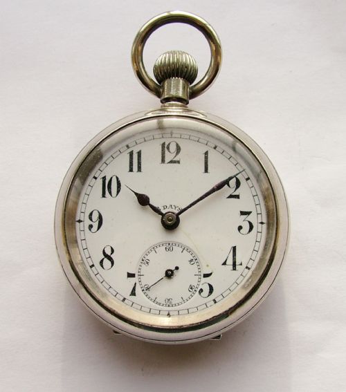fig 1. Vintage 1920s 8 day stem winding pocket watch