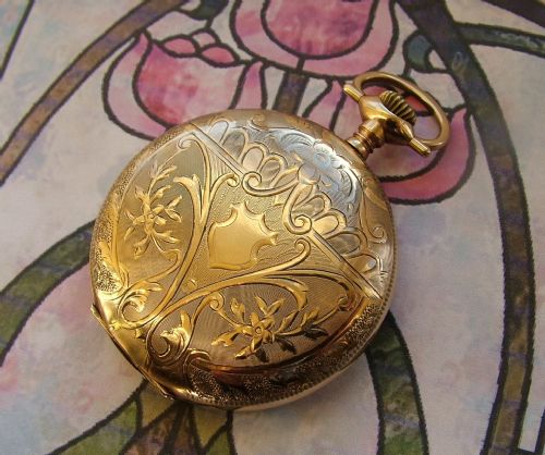 1912 Art Nouveau Elgin Full Hunter Pocket Watch