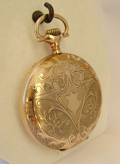 fig 1. 1912 Art Nouveau Elgin full hunter pocket watch