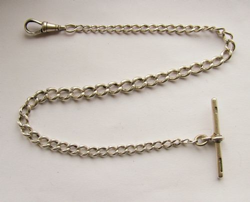 Antique Sterling Silver Pocket Watch Chain