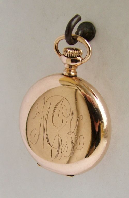 fig 2. Antique 1903 Elgin gold filled stem winding fob watch
