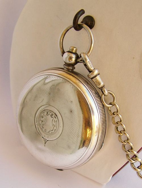 fig 2. Vintage 1924 silver H Samuel pocket watch & Albert