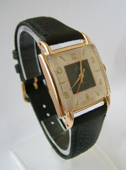 fig 1. Unusual 1950s Smiths De Luxe wrist watch