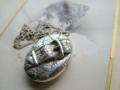 Antique Victorian Silver Locket, 1884