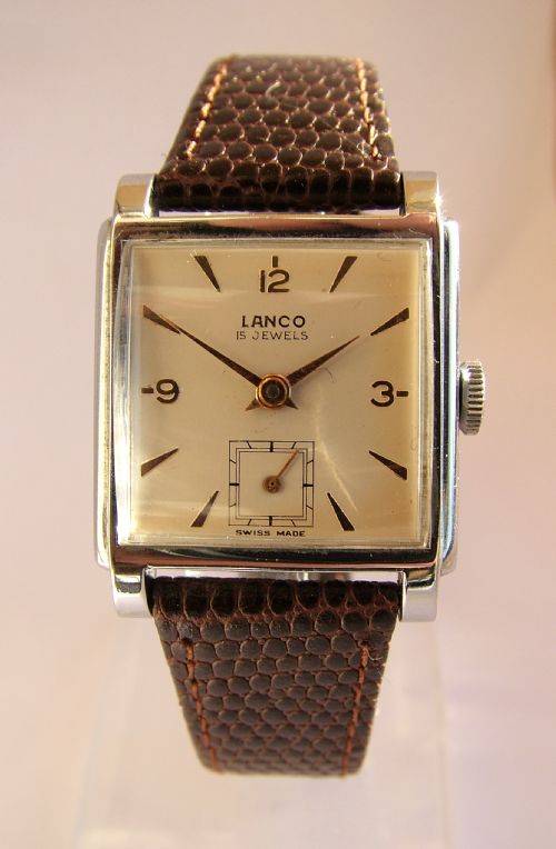 Vintage Gents 1950s Lanco Hand Winding Wrist Watch