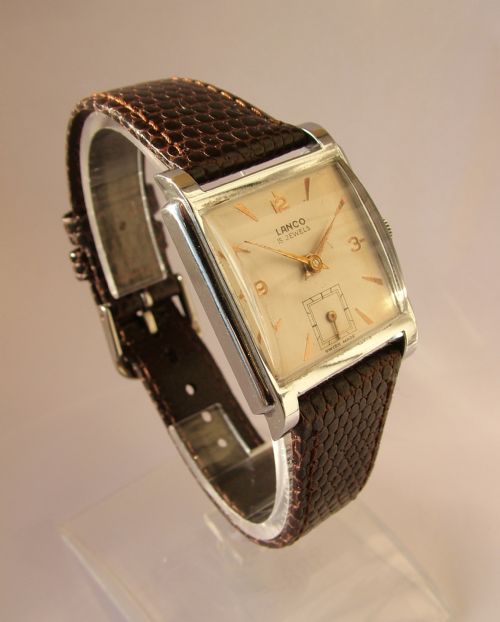 fig 1. Vintage gents 1950s Lanco hand winding wrist watch