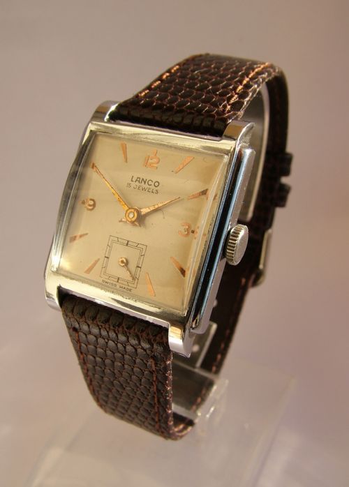 fig 2. Vintage gents 1950s Lanco hand winding wrist watch