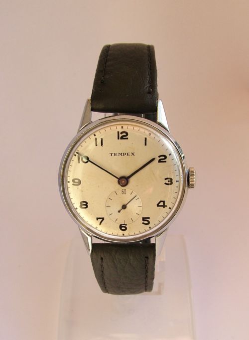 fig 2. Vintage gents 1940s Tempex hand winding wrist watch