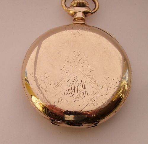 fig 1. Antique gold plated English lever pocket watch
