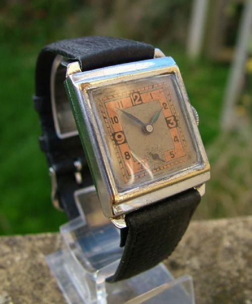 Vintage Gents 1940s Art Deco Wrist Watch