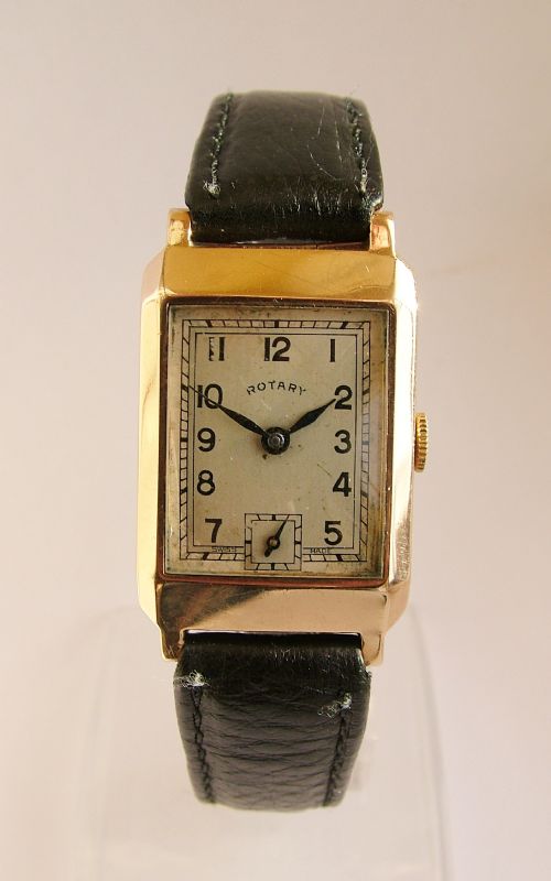 fig 2. Vintage 1938 9ct gold Rotary hand winding wrist watch
