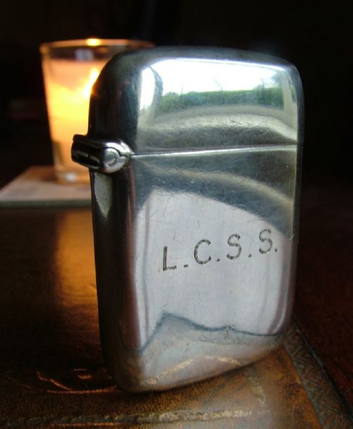 Antique English Silver Pocket Vesta Case, 1876