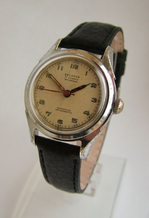 fig 2. Vintage 1940s gents Belgosa hand winding wrist watch