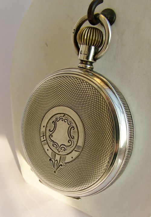 fig 1. Antique 1908 silver Vertex stem winding pocket watch