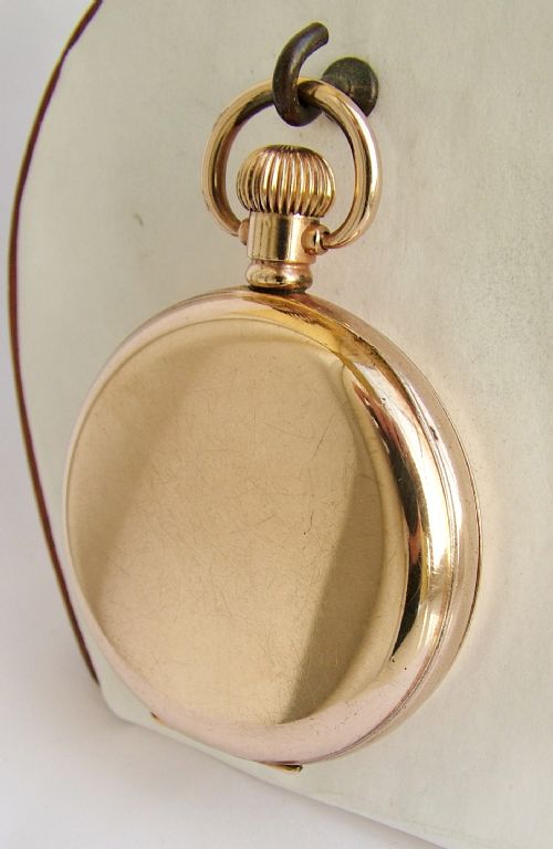 fig 1. Vintage 1920s Swiss gold plated full hunter pocket watch