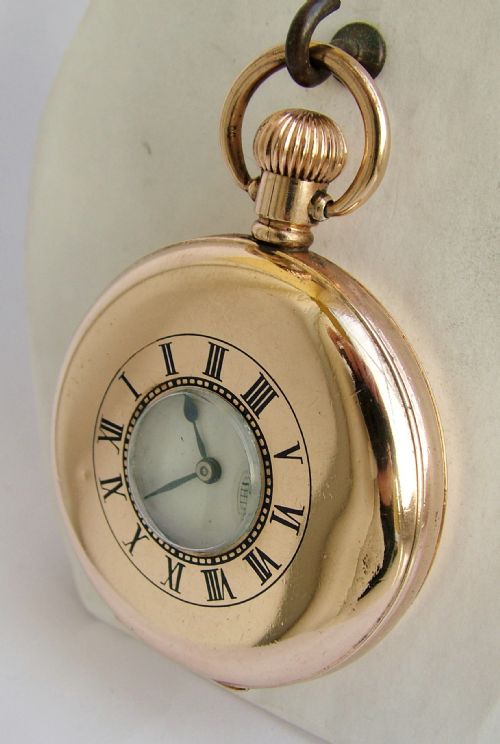 Vintage 1920s Moeris Gold Plated Half Hunter Pocket Watch