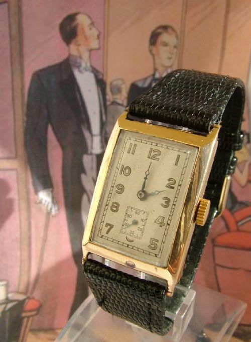 fig 1. Gents 18ct gold Record wrist watch, 1934