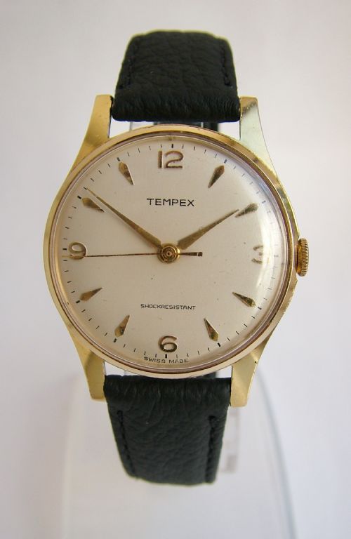 fig 1. Vintage gents 1950s Tempex hand winding wrist watch