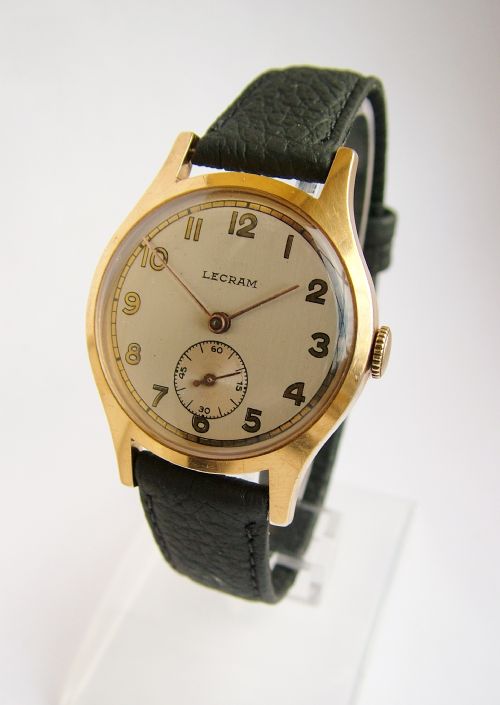 fig 1. Gents 1950s Lecram hand winding wrist watch