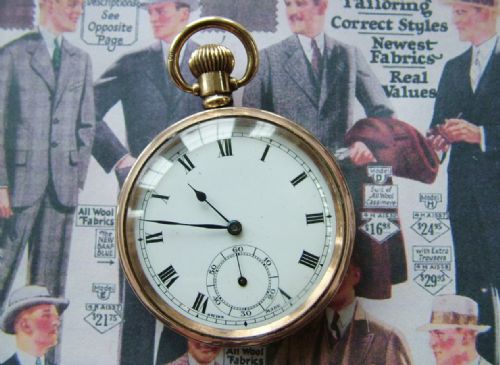 Vintage Swiss Gold Plated Pocket Watch