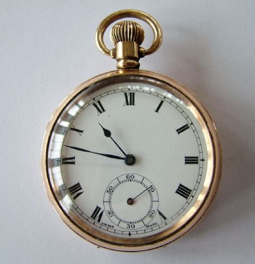fig 1. Vintage Swiss gold plated pocket watch