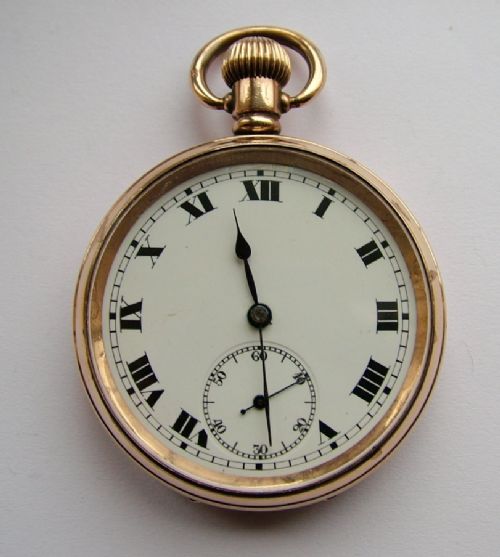 fig 2. Vintage 1920s Lanco gold plated pocket watch