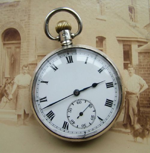 1925 Silver Swiss Stem Winding Pocket Watch