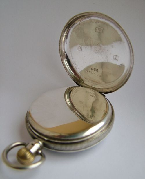 fig 2. 1925 silver Swiss stem winding pocket watch