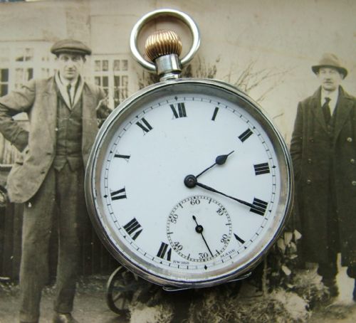 Vintage 1918 Silver Tacy Watch Co Pocket Watch