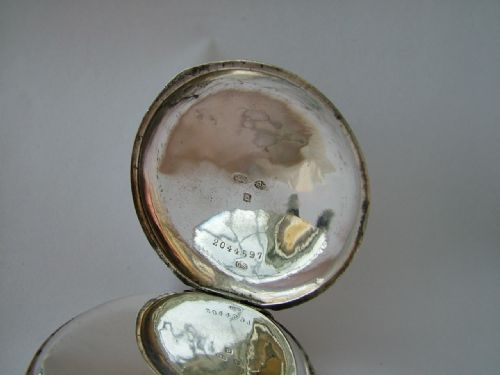 fig 2. Antique 1919 Syren silver pocket watch