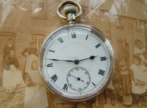 Antique 1919 Syren Silver Pocket Watch