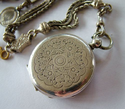 fig 3. Lady's antique fob watch and albertina