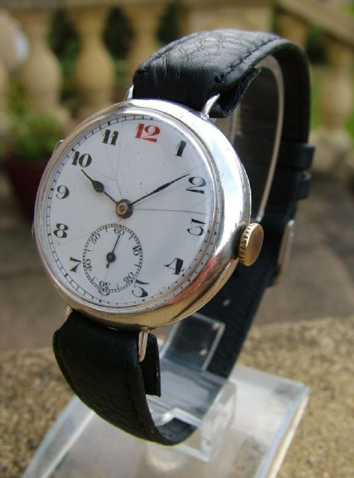 fig 2. Vintage 1923 gents Syren silver trench watch